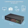 Switch Ethernet PoE QOLTEC 52296 — 4x porte RJ45 PoE, 1x RJ45 uplink