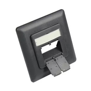 Pezzo centrale 50x50 mm incl. cornice di copertura 80x80 mm per prese di rete, grigio antracite (opaco) RAL7016, Good Connections (GC-N0054)