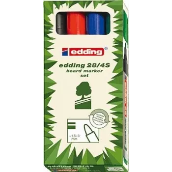 Pennarello permanente punta fine Edding 28-E4 nero blu verde rosso