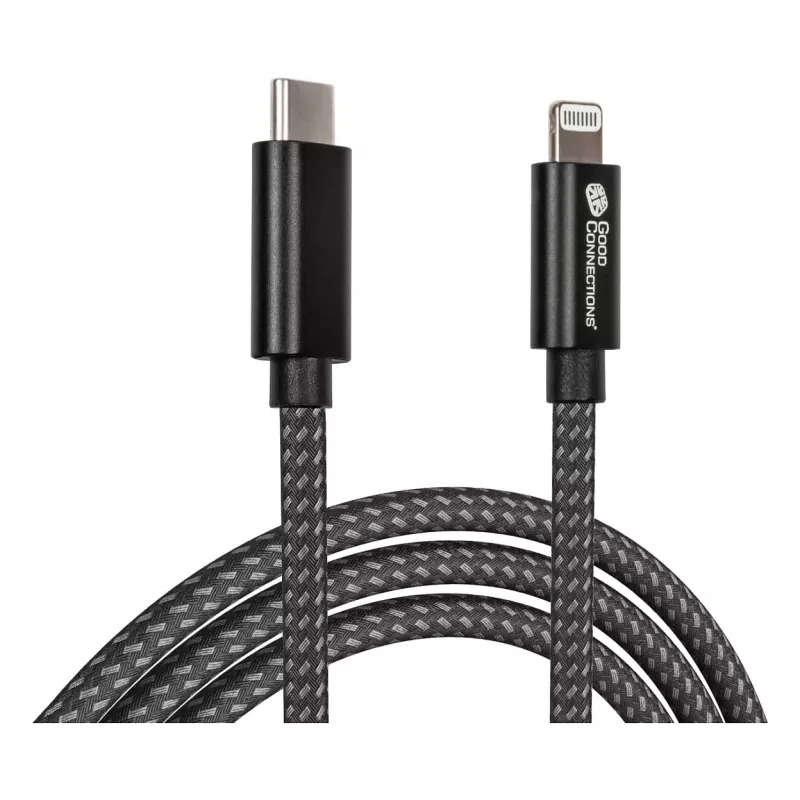 Good Connections cavo di ricarica e dati USB 2.0 per iPhone/iPad/iPod connettore USB-C a Lightning - Il cavo di alta qualità e ufficialmente certificato da Apple