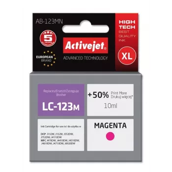 Activejet AB-123MN inchiostro (sostitutivo per Brother LC123M/121M; Supreme; 10 ml; magenta)