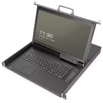 Console KVM Digitus 17 pollici HD LCD 8 porte VGA tastiera tedesca