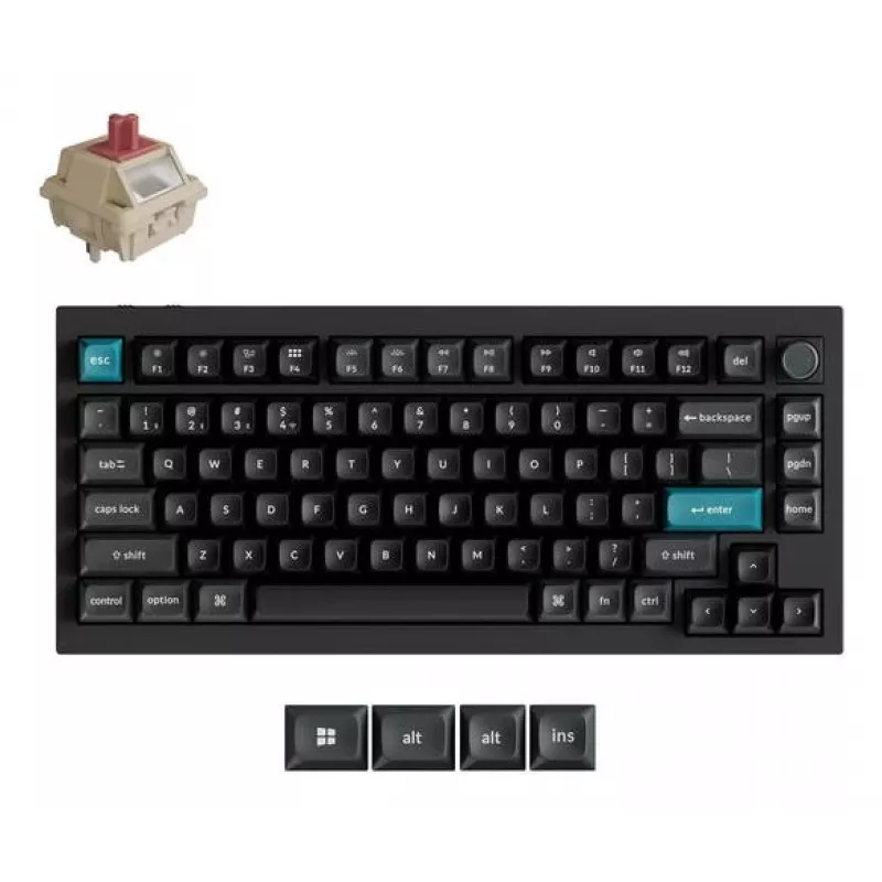 Tastiera meccanica Keychron Q1 Ultra 8K — layout 75%, USB + RF wireless + Bluetooth, RGB, nero