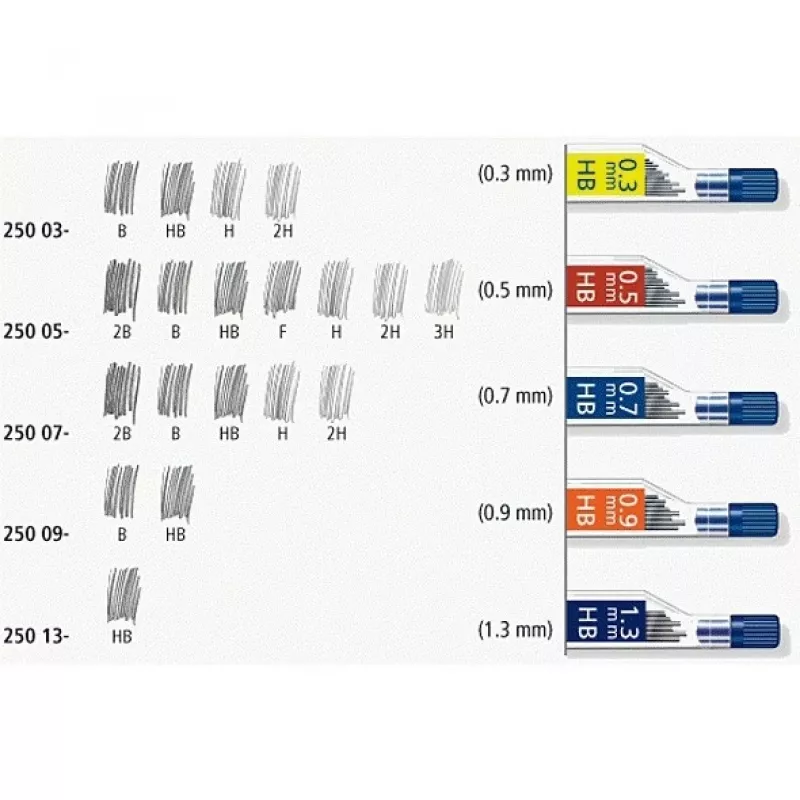 Ricarica mine Staedtler 250 05-HB grigio 0,5 mm