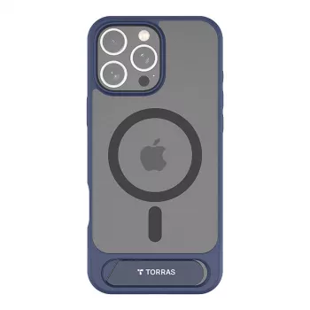 Custodia Torras Pstand Series per iPhone 16 Pro — blu, sottile, custodia protettiva leggera