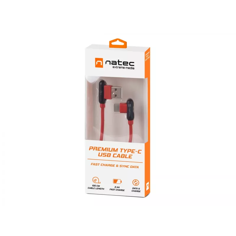Cavo USB NATEC NKA-1201 USB 2.0 1 m USB A USB C nero rosso