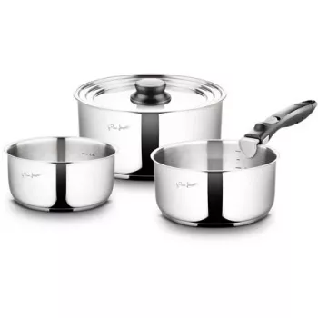 Set di pentole LAMART LT1009 — 5 pezzi, antiaderente, acciaio inox, fondo sandwich, resistente al calore