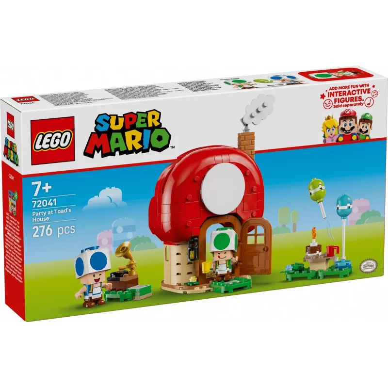 Set LEGO Super Mario Party im Toad-Haus 72041 con funzioni di gioco interattive