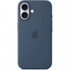 Apple MYY23ZM/A custodia in silicone con MagSafe per iPhone 16, blu denim