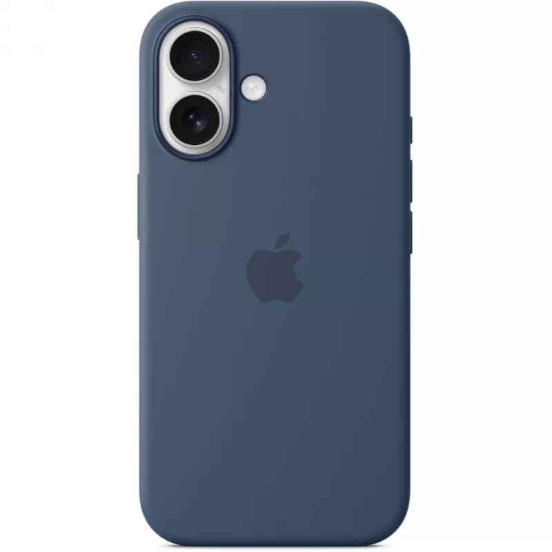 Apple MYY23ZM/A custodia in silicone con MagSafe per iPhone 16, blu denim