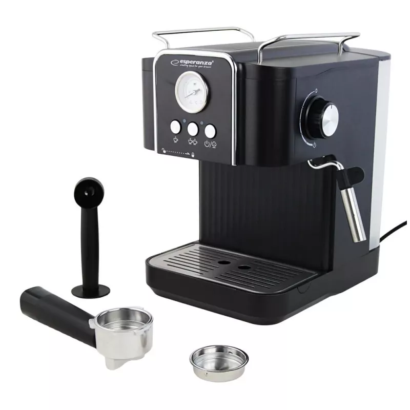 Macchina per caffè espresso ESPERANZA EKC010 — serbatoio acqua 1,8 L, 850 W, 20 bar, monta latte integrato