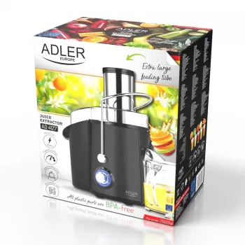 Estrattore centrifugo Adler AD 4127 — 1000 W, nero, contenitore per succo, 3,9 kg