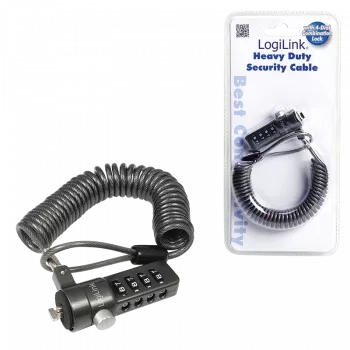 LogiLink NBS004 Cavo di sicurezza nero 1,8 m