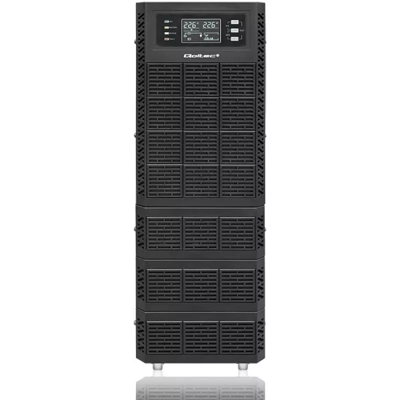 Qoltec 52284 UPS gruppo di continuità | 10kVA | 10000W | fattore di potenza 1,0 | LCD | EPO | USB | online