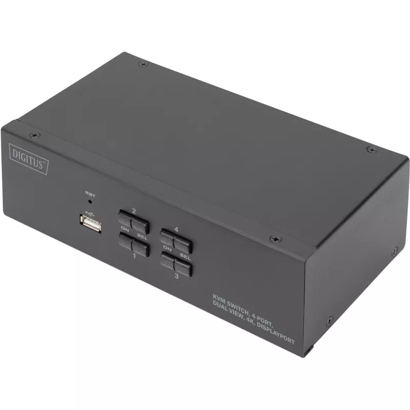 Switch KVM DIGITUS, 4 porte, doppio display, 4K, DisplayPort®