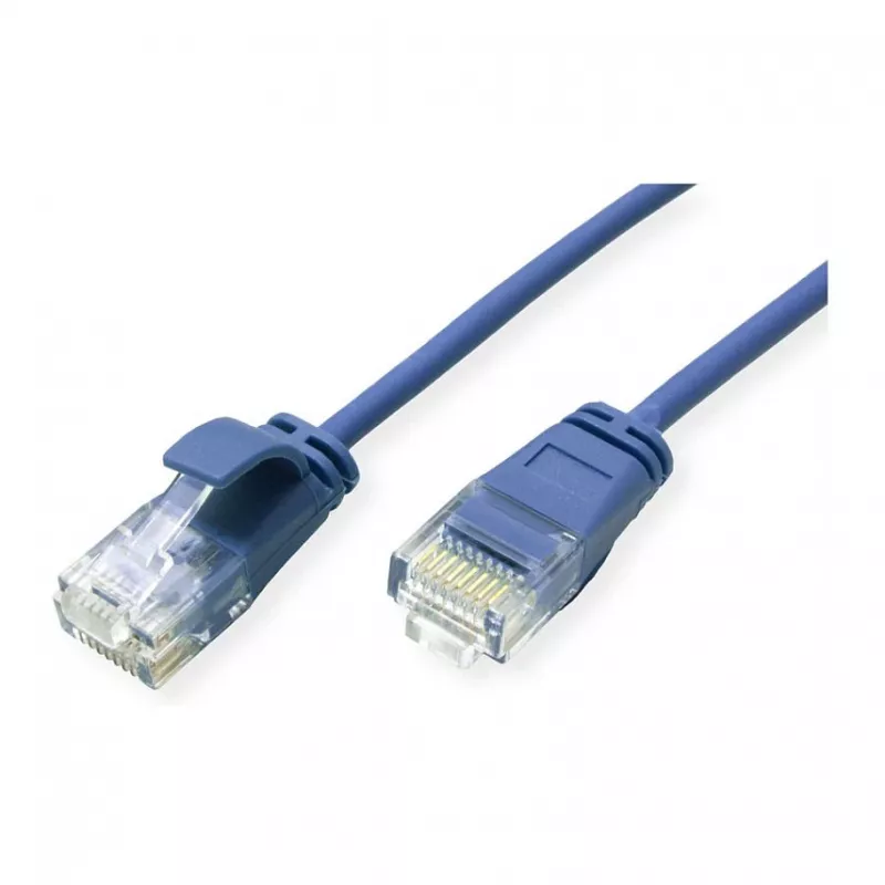 ROLINE GREEN cavo patch UTP Cat.6A (classe EA), LSOH, sottile, blu, 0,15 m