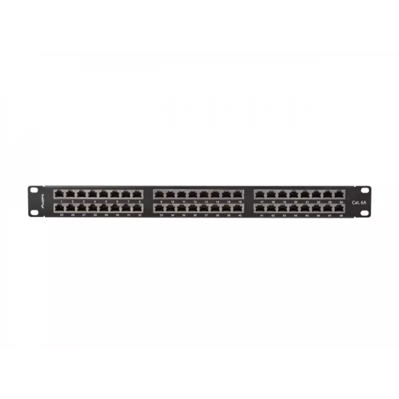 PATCH PANEL 48 PORTE 1U 19 CAT6A FTP SCHERMATO NERO LANBERG
