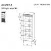 Cama 3 ALMERA scaffale 60x42x185 noce/cashmere