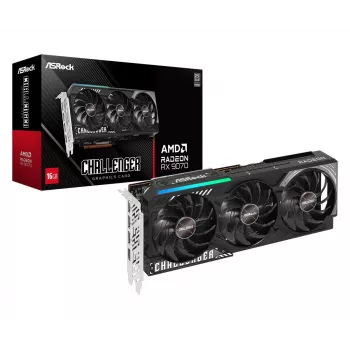 Scheda grafica ASRock Challenger Radeon RX 9070 — 16 GB GDDR6, 256-Bit, PCIe 5.0, 3x DisplayPort 2.1a + HDMI 2.1b