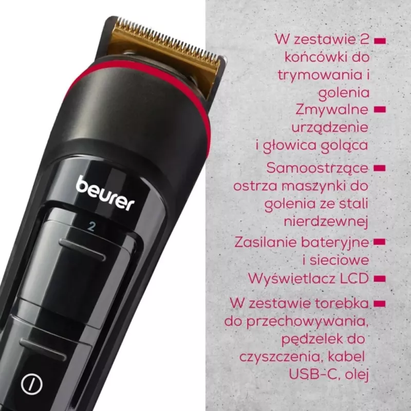 Rifinitore per barba e barba incolta Beurer MN4 ricaricabile taglio di precisione