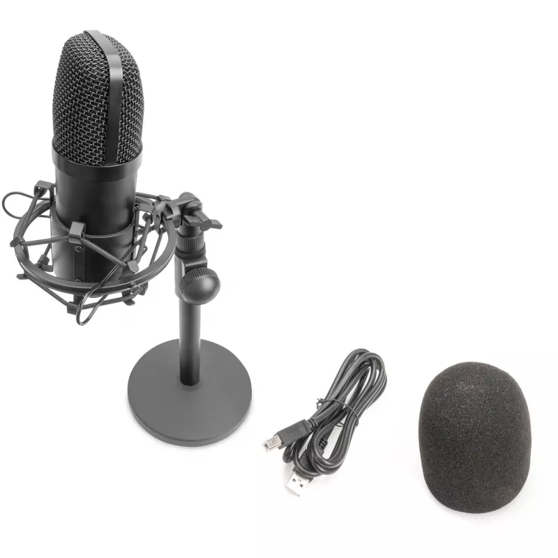 Microfono a condensatore USB, studio nero