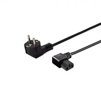 Cavo di alimentazione SAVIO CL-116 — 1,8 m, nero, connettore maschio angolare Type C a IEC C13 angolare, 3 conduttori 0,5 mm²