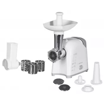 Tritacarne ESPERANZA EKM033, 2200 W, bianco, lama in acciaio inox, retromarcia, beccuccio per salsicce, accessorio kebbe