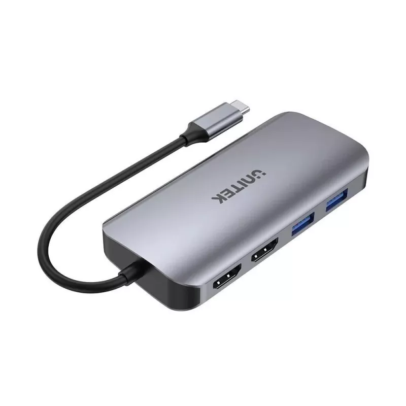 Hub USB-C Unitek D1122A01 con 2x HDMI 4K e 100W Power Delivery