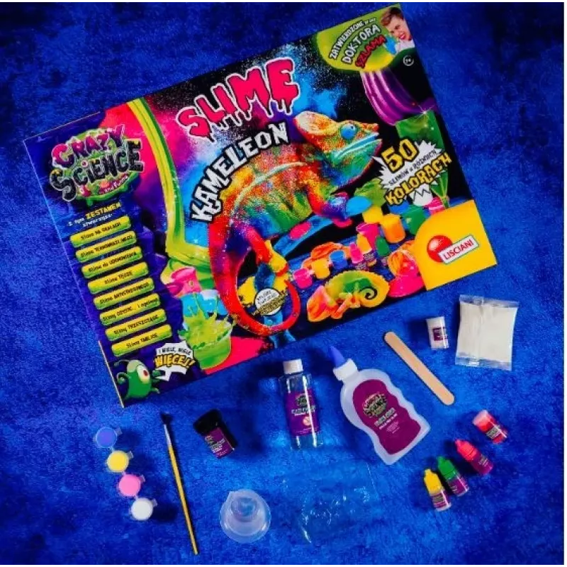Kit scientifico Liscianigiochi Crazy Science Slime Camaleonte 304-PL89246 – set didattico di esperimenti con lo slime
