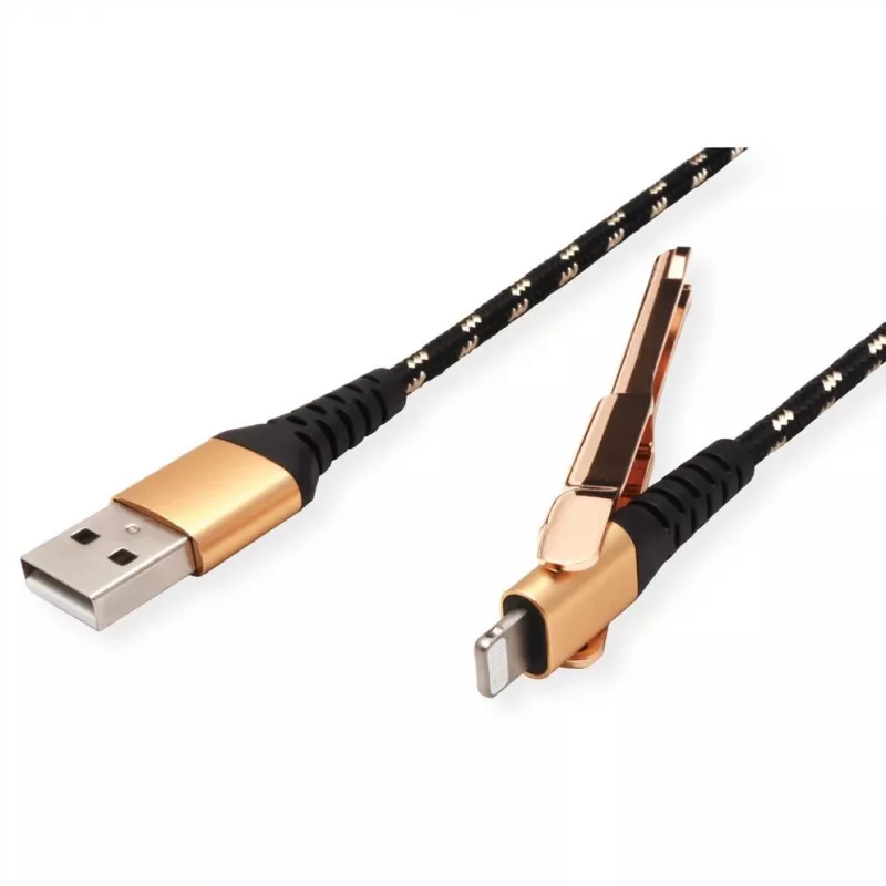 Cavo Lightning ROLINE 11.02.8923 1m nero oro