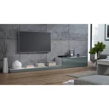 Mobile TV Cama LIFE 300/42/35 bianco/grigio lucido