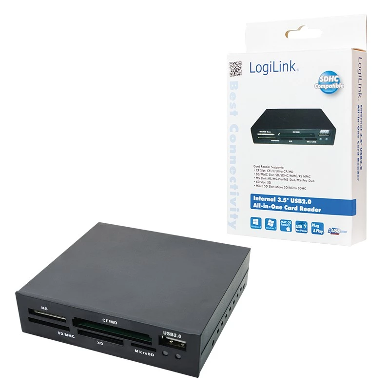 Lettore di schede LogiLink CR0012 USB 2.0 interno nero