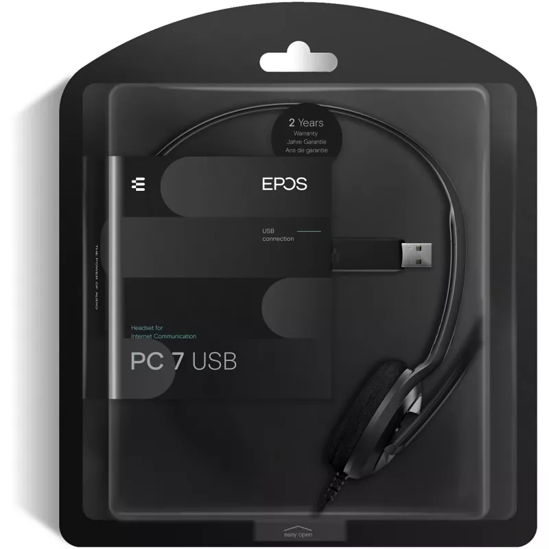 Sennheiser PC 7 USB Headset con filo archetto ufficio/call center USB Type-A nero