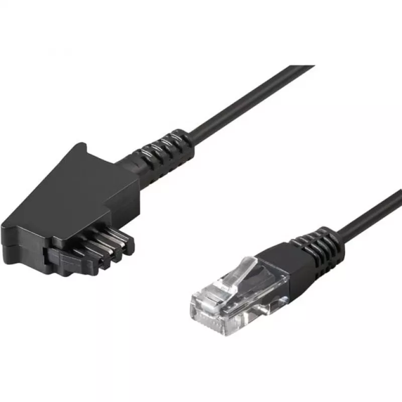 Wentronic Goobay - Cavo telefonico - TAE-F (M) - RJ-45 (M) - 15 m - nero (51236)