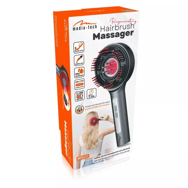 Spazzola massaggiante rigenerante per capelli e cuoio capelluto MT6537