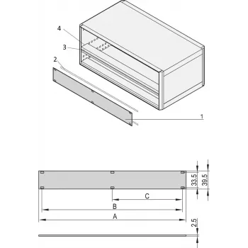 SCHROFF PART.FRONT PANEL 1U 84HP - accessorio per rack (20850426)