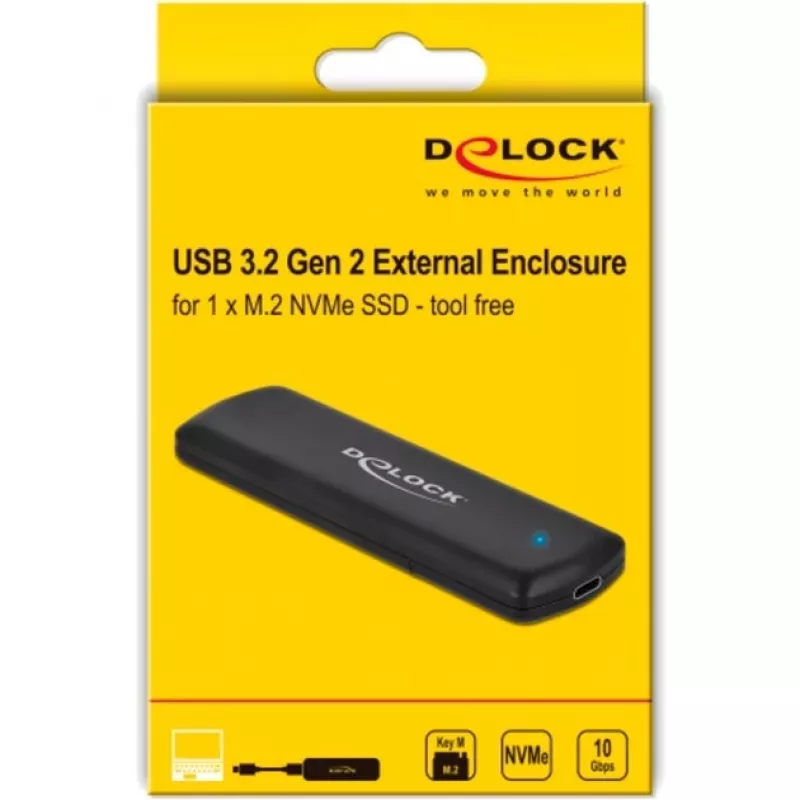 Case per SSD DeLOCK 42615 nero M.2