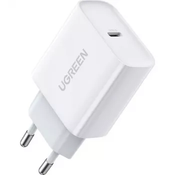 Ugreen alimentatore USB Power Delivery 3.0 Quick Charge 4.0+ 20W 3A (bianco)