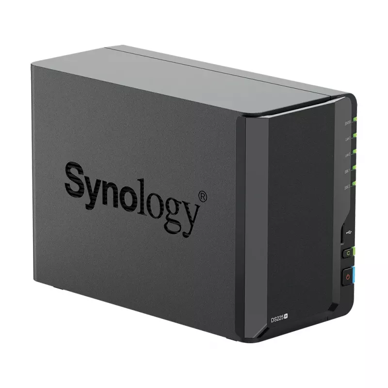 Synology DS225+ 2 Bay NAS Desktop Intel® Celeron® J4125 2 GB DDR4 Synology DSM nero – solo Synology HDD