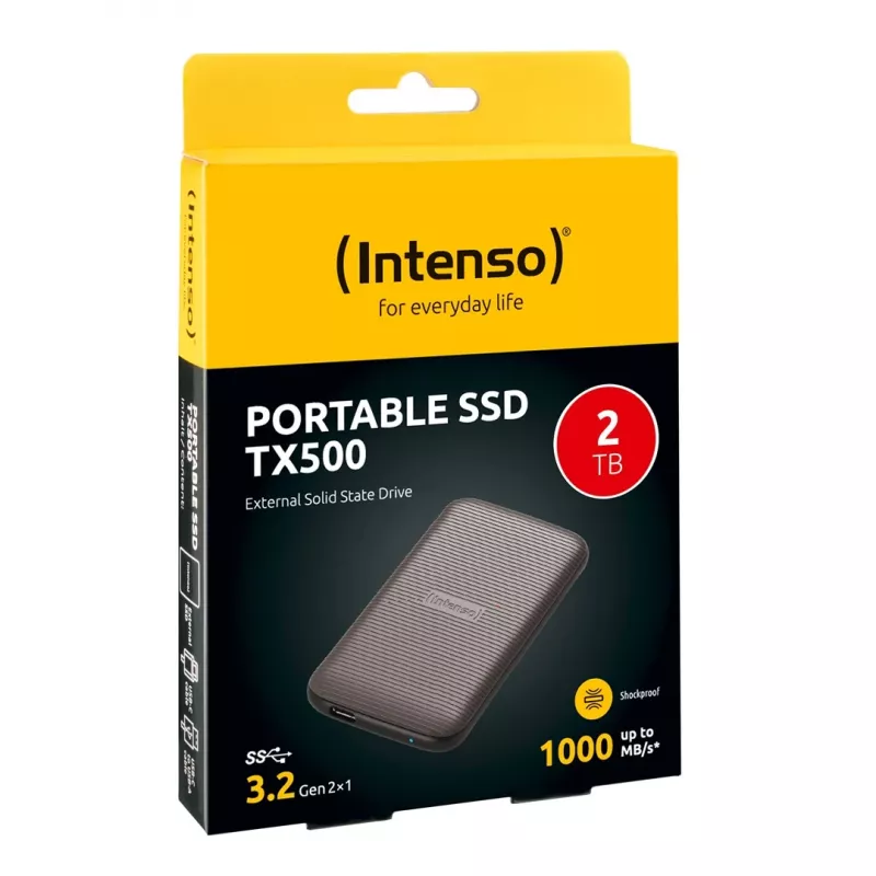 Intenso TX500 - SSD - 2TB - esterno (portatile) - USB 3,2 Gen 2x1 (connettore USB-C) - marrone (3827470)