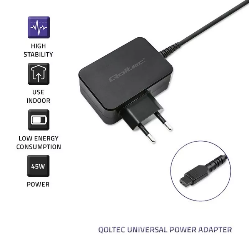 Alimentatore/convertitore di tensione Qoltec 51025 per interni nero