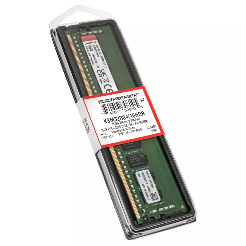 Kingston Server Premier - DDR4 - 16 GB - DIMM 288-PIN - 3200 MHz / PC4-25600 - CL22 - 1.2 V - registrata - parità - ECC