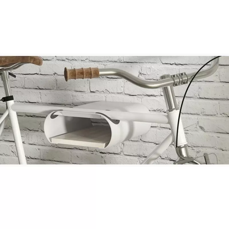 Maclean MC-466 supporto da parete per bicicletta con mensola, max 25 kg, bianco