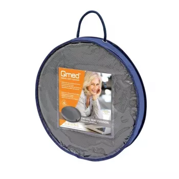 Cuscino da seduta MDH DRQE3M0BBXXXP — cuscino rotondo in schiuma con gel refrigerante, Ø 390 mm, altezza 50 mm, grigio, carico max 120 kg