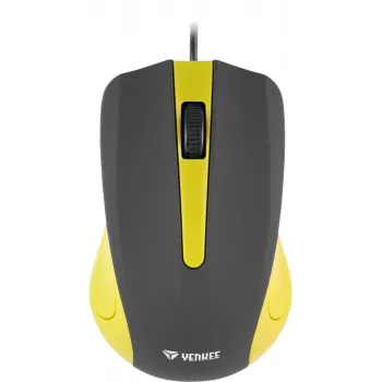 Mouse USB con cavo, 3 tasti, superficie gommata