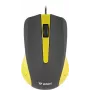 Mouse USB con cavo, 3 tasti, superficie gommata