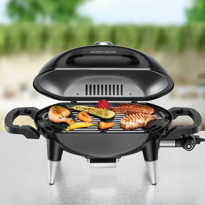 ROMMELSBACHER BBQ 4000, 2200 W, grill, elettrico, 300 °C, da tavolo, rosso ruggine