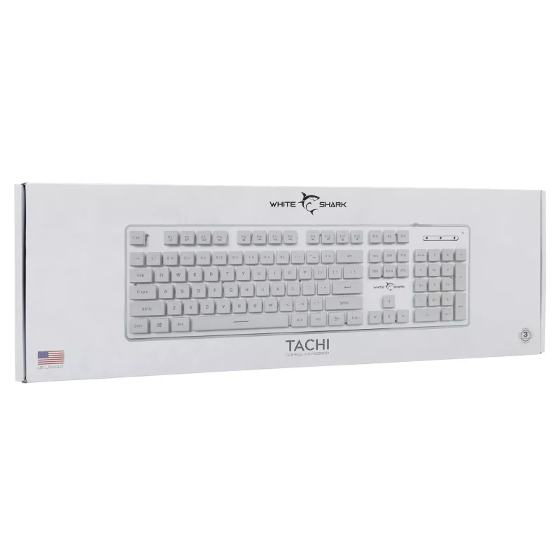 Tastiera da gaming meccanica White Shark TACHI-W-US — layout TACHI White compatto