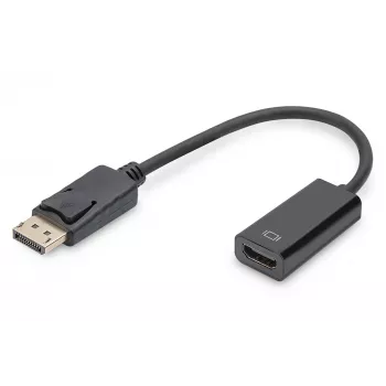 Adattatore DIGITUS, connettore DisplayPort - connettore femmina HDMI A, DisplayPort Standard 1.1a, certificato UL20276, AWG28 (DB-340400-001-S)