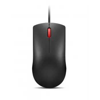 Mouse USB-A con filo Lenovo 120 — nero, ambidestro, 1600 DPI, 3 tasti, cavo 1,5 m